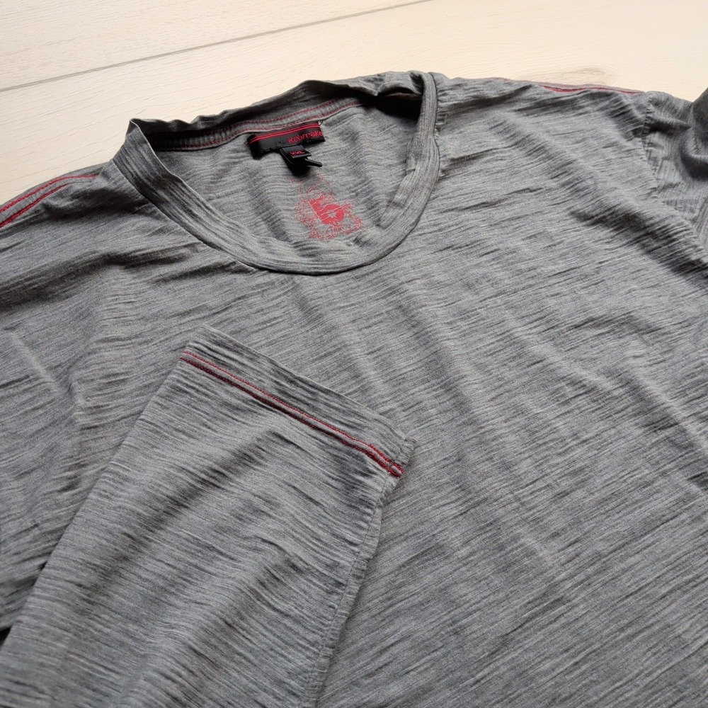 Icebreaker Shirt Mens XXL Gray Merino Wool Long Sleeve Crew Thermal Base Layer